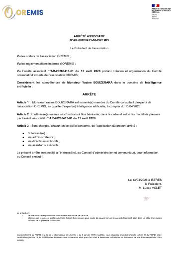 Apercu ARRÊTÉ ASSOCIATIF N°AR-20260413-06-OREMIS