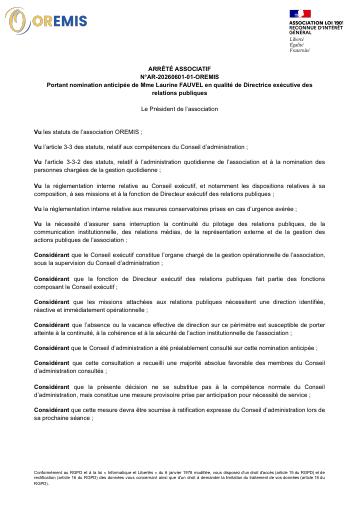 Apercu Arrêté associatif n°20260601-01-OREMIS