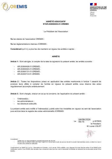 Apercu Arrêté n°20260804-01-OREMIS