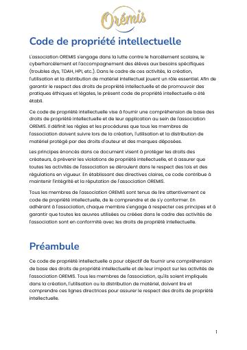 Apercu Code de la propriété intellectuelle OREMIS