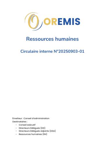 Apercu Circulaire interne OREMIS RH - 20250903-01